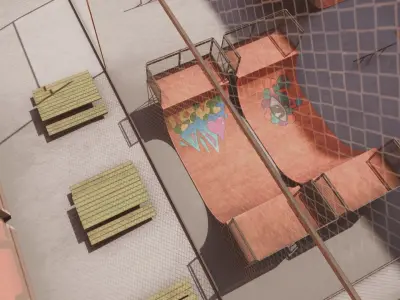 VR Skate Park Low-poly 3D model