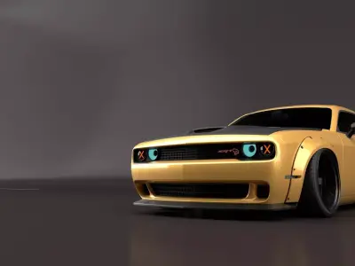 wide body dodge challenger srt 3D model