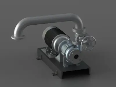pump pumping centrifugal power fluid water oil compressor 3D model