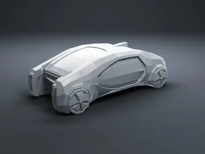 LowPoly Autonomous Vehicle Renault EZ-GO Low-poly 3D model