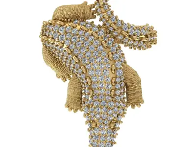 Crocodiles ring 3D print model 3D print model