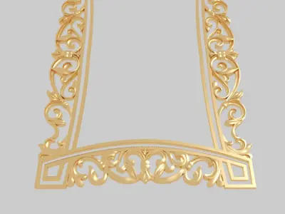 Classic frame of luxurious gold interior inlaid gold leaf CNC 3D model purchase