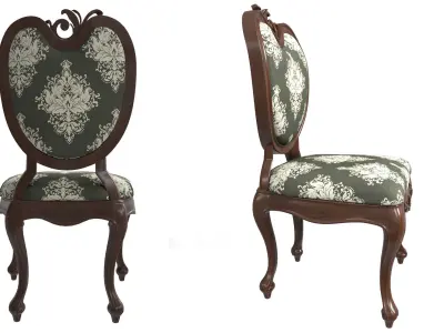 Classic carved chair 05 3D model