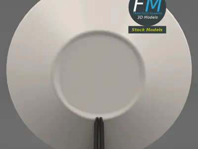 Plate on holder stand for display 3D model