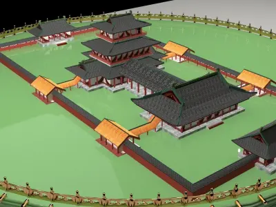 Chinese ancient house  3D model 42