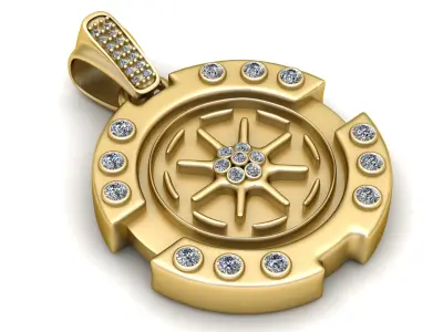 gear pendant  3D printable model      3D print model