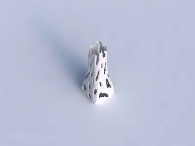 Vase squeezed rectangle with faceted cuts 3D print model