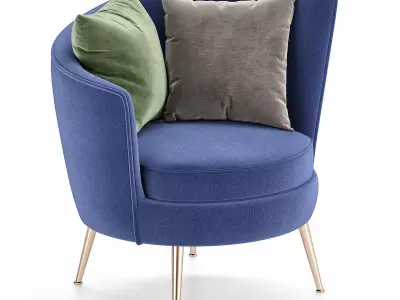 Fotelis ALMOND Low-poly 3D model