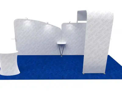 Exhibition booth 10x20ft 3DM014 3D model