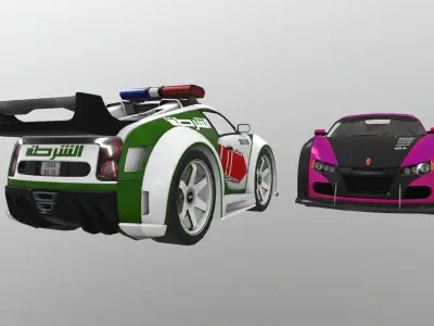 Baguetti car Low-poly 3D model