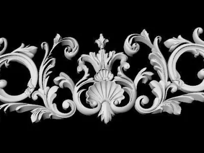 Central decor ornament for furniture 3D model 864