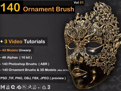 140 Ornament Brush    VOL 01 3D model