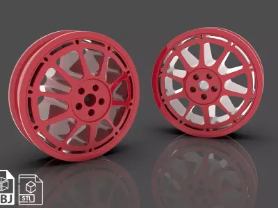 Car Alloy Wheel Highpoly Model 3D model