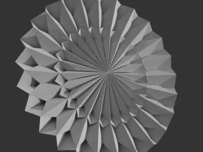 Geometric Globe Amaranth Flower - Abstract Low Poly 3D print model