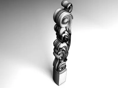 Carved baluster 3D print model