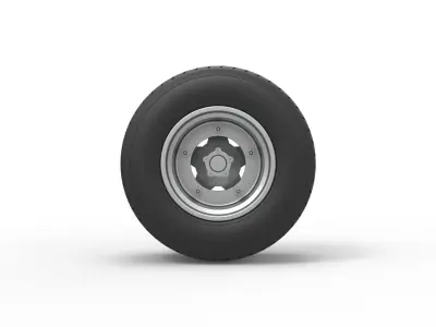 Wheel of Vintage Dirt race car V1 Scale 1 to 25 3D print model
