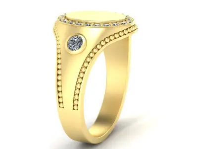 ring with gems 3D print model