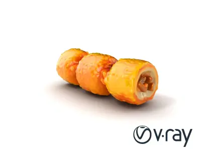 Korokke Croquette Snack 3D Model Pack Low-poly 3D model