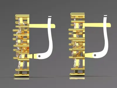 Wedding jewellry stl 3d Hoop Earrings model je0020 3D print model