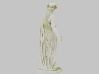 Elegant Marble Garden Statue of Woman Low-poly 3D model
