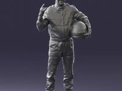 Male race car driver 0268 3D Print Ready 3D print model