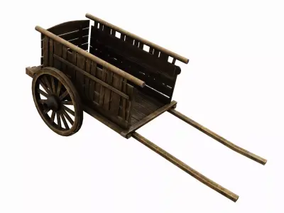 Medieval Cart  Low-poly 3D model Low-poly