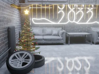 Christmas interior  3D model