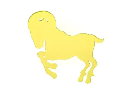 Ram Zodiac Animal Jewelry Motif Pendant 95a 3D print model