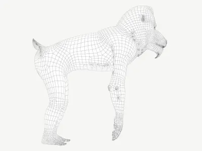 Mandrill Low-poly 3D model