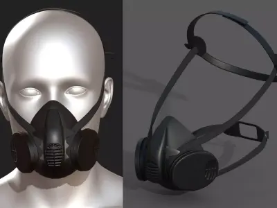 Gas mask helmet 3d model military  Low-poly 3D model buy