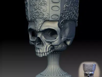 Printable Skull Goblet 3D print model