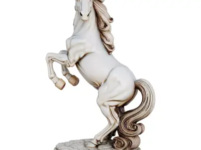 Classic Horse Sculpture Low-poly 3D model