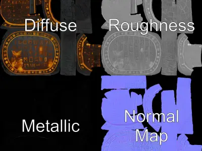 Ancient Rune Stone with Glowing Symbols Model Pack Low-poly 3D model