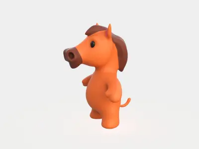 Little animal baby - Horse cute - Animated Low-poly 3D model