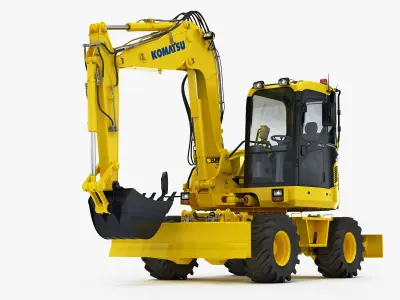 Wheeled Excavator Komatsu PW98MR-8 3D model