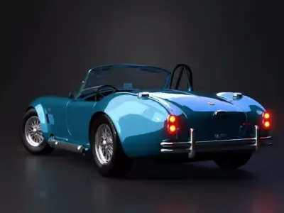 Gleaming Blue Vintage Sports Car 3D model