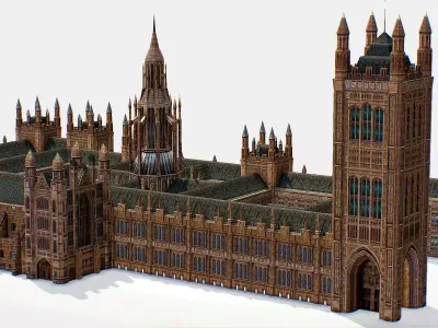Palace of Westminster House Of Parlament 3d models Low-poly 3D model