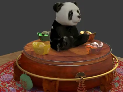 Chinese  panda doll  3D model