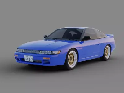 Nissan SilEighty Sil80 Mako Sato Style Initial D Low-poly 3D model