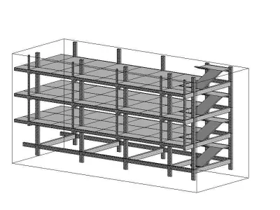 Building Structure Basic Model Revit Structure-Robot Structure 3D model
