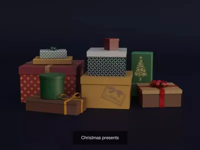  Christmas decorations 3D Model Collection