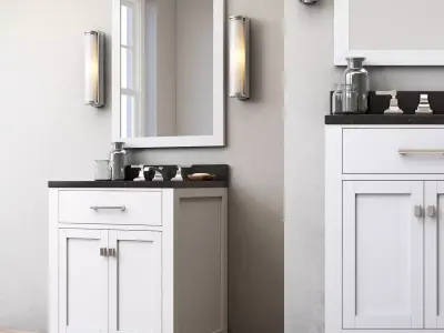 RH HUTTON POWDER ROOM VANITY 3D model