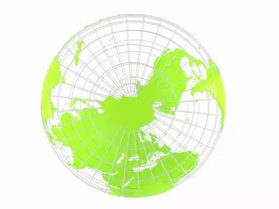 Globe News Skeleton Green Yellow Color 3D model