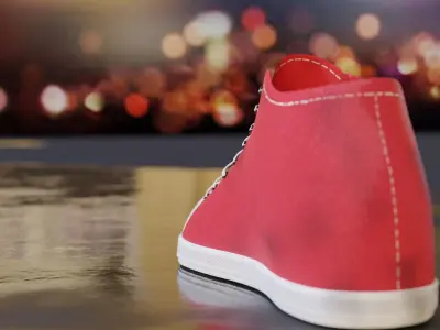 Sneakers high top sneaker on table 3D model