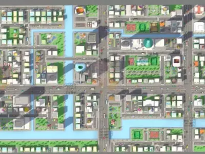 Cartoon City 3D Model game ready 3D model