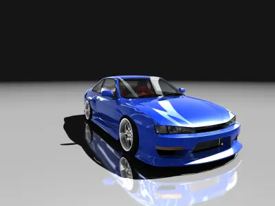 Nissan Silvia S14 Kouki Low-poly 3D model