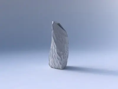 Vase twist tipped triangle with crystal dents 3D print model