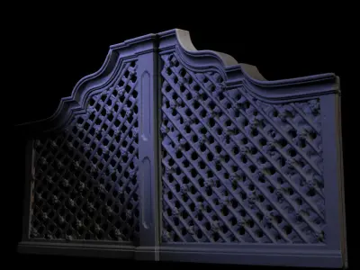 Furniture 022 wooden railing 3D print model