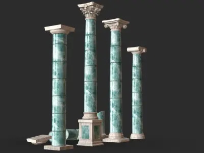 Columns Modular 04 Low-poly 3D model