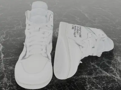 NIKE AIR JORDAN 1 X OFF-WHITE 3D SHOES Low-poly 3D model